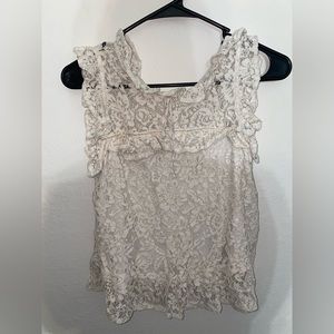 Ambiance lacy White blouse Size S
